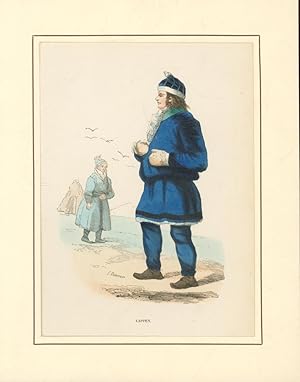 Immagine del venditore per Lappen. Tracht. Altkolorierte Lithografie,1890 venduto da Antiquariat Kastanienhof