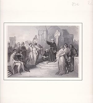 Bild des Verkufers fr A Dominican Friar preaching a Crusade. Original-Stahlstich, zum Verkauf von Antiquariat Kastanienhof