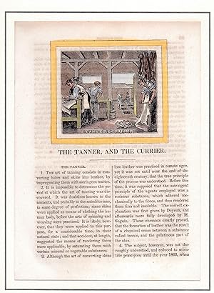 Bild des Verkufers fr The Tanner and the Currier (Der Gerber und der Lederzurichter). Altkolorierter Holzschnitt. zum Verkauf von Antiquariat Kastanienhof