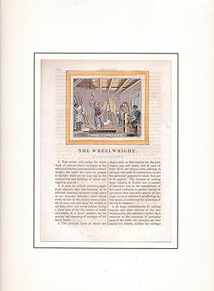 Bild des Verkufers fr The Wheelwright (Der Radmacher). Altkolorierter Original-Holzschnitt, 2837 zum Verkauf von Antiquariat Kastanienhof