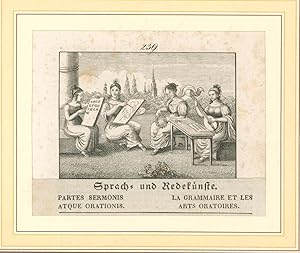 Seller image for Sprach- und Redeknste. Parte Sermonis atque Orationis. La Grammaire et les arts oratoires. Original-Lithografie, 1832 for sale by Antiquariat Kastanienhof