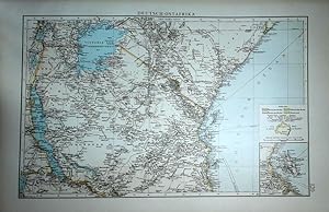 Landkarte DEUTSCH-OSTAFRIKA im Massstabe von 1:5000000. Nebenkarte: Sansibar mit Nachbarküste . i...