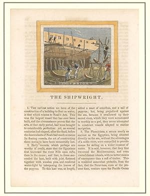 Bild des Verkufers fr The Shipwright ( Der Schiffsbauer). Altkolorierter Original-Holzschnitt, 1837 zum Verkauf von Antiquariat Kastanienhof