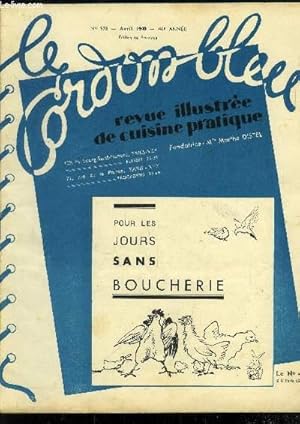 Image du vendeur pour Le Cordon Bleu - Revue illustre de cuisine pratique n 975 - Avril 1940 - 46e anne : La cuisine Orlanaise : Pommes de terres farcies, tarte aux pommes, etc - La bonne cuisine journalire : pinards aux oeufs, cassolettes glaces au riz mis en vente par Le-Livre