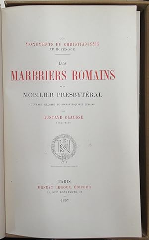 Les Marbriers Romains et le Mobilier Presbytéral