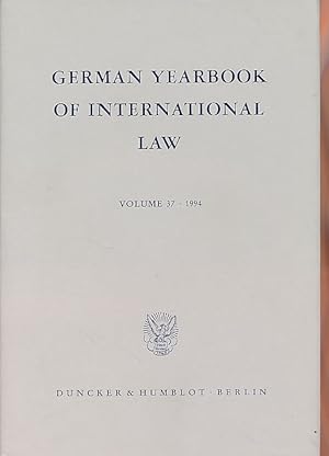 Immagine del venditore per German Yearbook of International Law, Volume 37, 1994 (GYIL). Jahrbuch fr Internationales Recht. venduto da Fundus-Online GbR Borkert Schwarz Zerfa