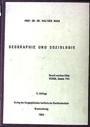 Bild des Verkufers fr Geographie und Soziologie. zum Verkauf von books4less (Versandantiquariat Petra Gros GmbH & Co. KG)