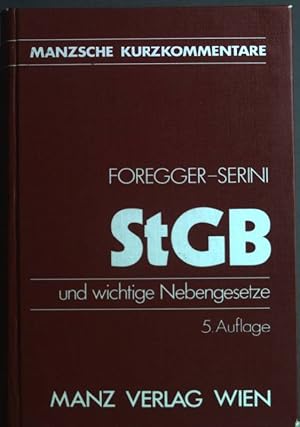 Bild des Verkufers fr Strafgesetzbuch StGB samt den wichtigsten Nebengesetzen zum Verkauf von books4less (Versandantiquariat Petra Gros GmbH & Co. KG)