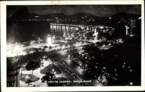 Seller image for Foto Ansichtskarte / Postkarte Rio de Janeiro Brasilien, Praca Paris bei Nacht for sale by akpool GmbH