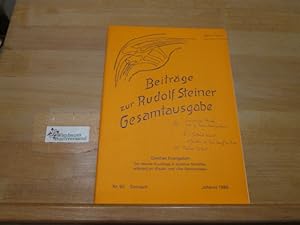 Bild des Verkufers fr Beitrge zur Rudolf Steiner Gesamtausgabe.Nr. 92 Johanni 1986 Goethes Evangelium zum Verkauf von Antiquariat im Kaiserviertel | Wimbauer Buchversand