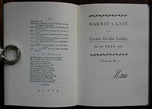 The Covent Garden Jester; Or, The Rambler's Companion. [REISSUED WITH] Harris's List of Covent-Ga...
