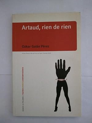 Imagen del vendedor de Artaud, rien de rien a la venta por Libros Ambig