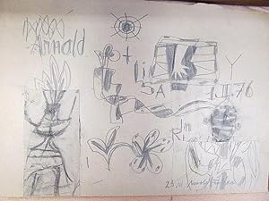 Arnold und Lisa in Rio: Zeichnung in Kohlestift auf getöntem Papier. Von Fiedler rechts unten mit...