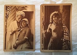Pair of Sepia Photocards of Tunisian Street Life c 1900