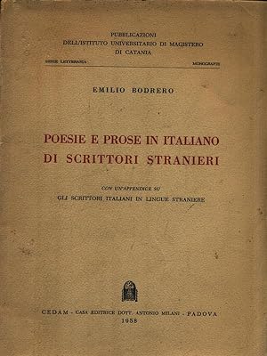 Image du vendeur pour Poesie e prose in italiano di scrittori stranieri mis en vente par Librodifaccia