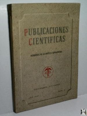 PUBLICACIONES CIENTÍFICAS ALTER. NOVIEMBRE-DICIEMBRE. AÑO 1951 - NUM. 6