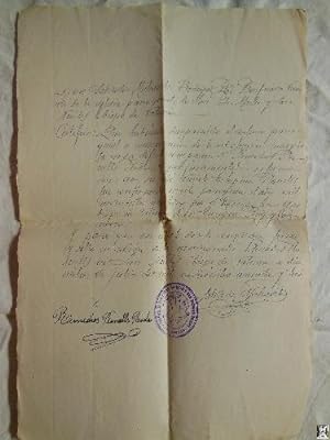 Antiguo Documento - Old Document : CERTIFICADO DE SALVADOR MICHAVILA PARROCO DE SAN PEDRO MÁRTIR ...