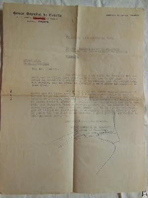 Antiguo Documento - Old Document : CARTA DEL BANCO ESPAÑOL DE CRÉDITO CONCEDIENDO UNA EXCEDENCIA....