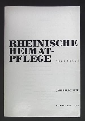 Bild des Verkufers fr Aufstze - in: 9. Jahrgang Rheinische Heimatpflege. zum Verkauf von books4less (Versandantiquariat Petra Gros GmbH & Co. KG)