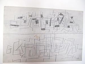 Abstrakte Zeichen. 2 Zeichnungen auf 2 Blatt in Bleistift auf Papier. Von Fiedler jeweils rechts ...