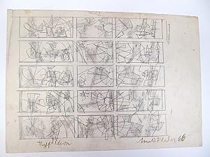 Triptychon: Zeichnung in Kohlestift und Bleistift auf Papier. Von Fiedler rechts unten mit *Arnol...
