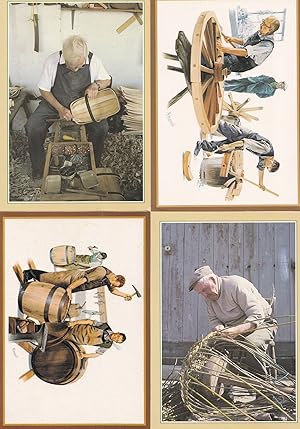 Barrel Making Wheelwrights Pot Crafts 4x Postcard s