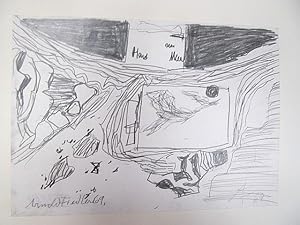 Haus am Meer: Zeichnung in Kohlestift und Bleistift auf Papier. Von Fiedler rechts unten mit *Arn...
