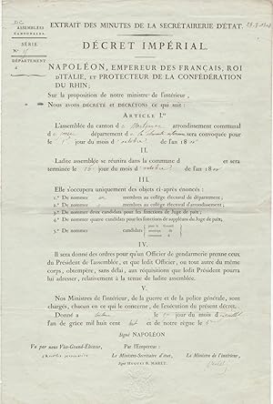 Document signed in the name of Napoleon I.