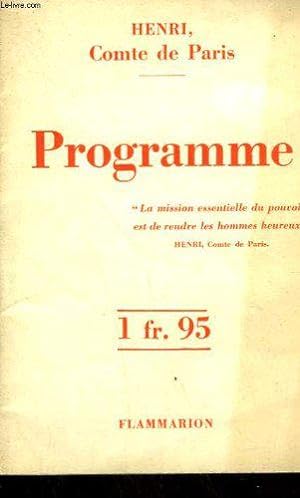 Bild des Verkufers fr Programme zum Verkauf von JLG_livres anciens et modernes