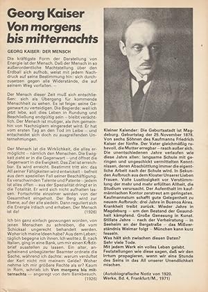 Bild des Verkufers fr Programmheft Georg Kaiser: Von morgens bis mitternachts Spielzeit 1979 / 80 zum Verkauf von Programmhefte24 Schauspiel und Musiktheater der letzten 150 Jahre