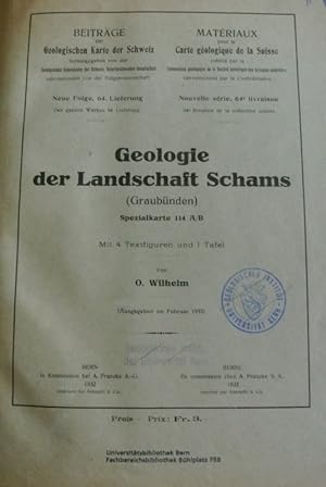 Geologie der Landschaft Schams (Graubünden). (= Beiträge zur geologischen Karte der Schweiz, hera...