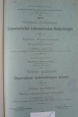 Bild des Verkufers fr Graphische Darstellungen der schweizerischen hydrometrischen Beobachtungen. Tgliche Wassermengen an den Haupt-Pegelstationen 1915. = Tableaux graphiques des observations hydromtriques suisses. Dbits quotidiens aux stations limnimtriques principales 1915. (= Verffentlichungen der Abteilung fr Wasserwirtschaft) zum Verkauf von Antiquariat Bookfarm