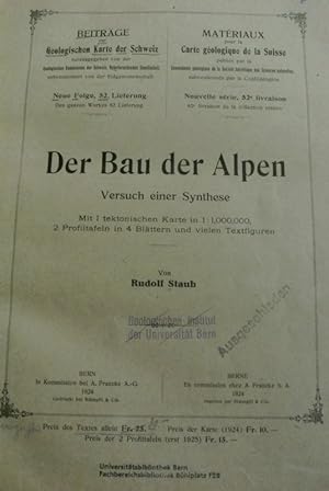 Der Bau der Alpen. Versuch einer Synthese. (= Beiträge zur geologischen Karte der Schweiz, heraus...