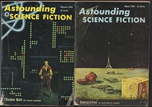 Bild des Verkufers fr Astounding Science Fiction February & March 1954 - Sucker Bait by Isaac Asimov (in two issues) + Amateur, Immigrant, Final Exam, I Made You, +++ zum Verkauf von Nessa Books
