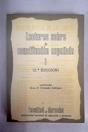 Bild des Verkufers fr Lecturas sobre la constitucin espaola, tomo I zum Verkauf von Alcan Libros