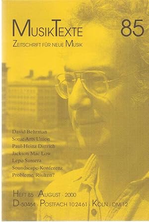 Immagine del venditore per Heft 85; 2000. MusikTexte. Zeitschrift fr Neue Musik. venduto da Fundus-Online GbR Borkert Schwarz Zerfa
