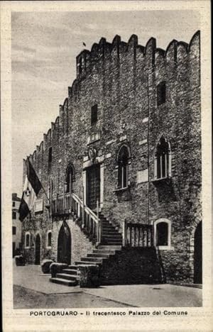 Bild des Verkufers fr Ansichtskarte / Postkarte Portogruaro Venetien, Il trencentesco Palazzo del Comune zum Verkauf von akpool GmbH