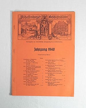 Aschaffenburger Geschichtsblätter (Beilage zum Beobachter am Main), 32. Jahrgang (1940), Nr. 1-12...