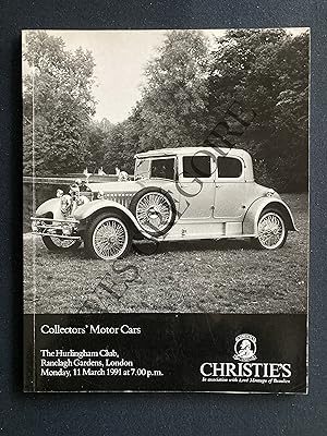 CATALOGUE CHRISTIE'S-11 MARCH 1991-COLLECTORS' MOTOR CARS