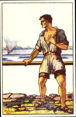 Ganzsache Künstler Ansichtskarte / Postkarte Bundesfeier 1924, Pour nos Compatriotes, Schweiz