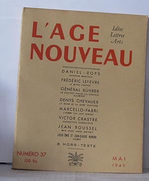 Bild des Verkufers fr L'ge nouveau Ides Lettres Arts Numro 37 zum Verkauf von Librairie Albert-Etienne