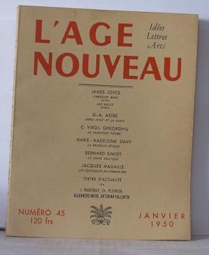 Bild des Verkufers fr L'ge nouveau Ides Lettres Arts Numro 46 zum Verkauf von Librairie Albert-Etienne
