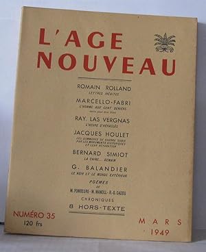 Bild des Verkufers fr L'ge nouveau Ides Lettres Arts Numro 35 zum Verkauf von Librairie Albert-Etienne