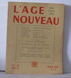 Bild des Verkufers fr L'ge nouveau Ides Lettres Arts Numro 52 zum Verkauf von Librairie Albert-Etienne