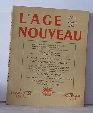 Bild des Verkufers fr L'ge nouveau Ides Lettres Arts Numro 56 zum Verkauf von Librairie Albert-Etienne