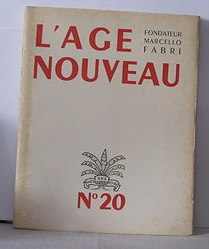 Bild des Verkufers fr L'ge nouveau Ides Lettres Arts Numro 21 zum Verkauf von Librairie Albert-Etienne