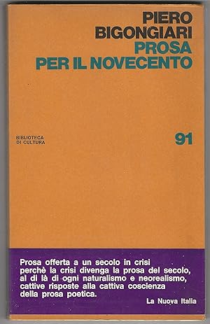 Immagine del venditore per Prosa per il Novecento. venduto da Libreria Antiquaria Palatina