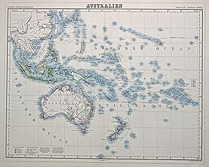 Bild des Verkufers fr Lithografie- Karte, v. Reyer b. Dietrich Reimer, "Australien". zum Verkauf von Antiquariat Clemens Paulusch GmbH