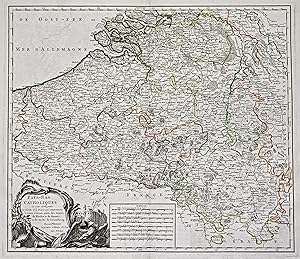 Kupferstich- Karte, b. Robert de Vaugondy, "Pays-Bas Catholiques . comprehend le comtè d'Artois, ...