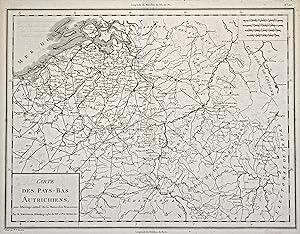 Kupferstich- Karte, P. F. Tardieu n. Mentelle, "Carte des Pays-Bas Autrichiens.".